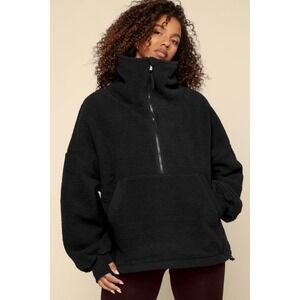 NWT POPFLEX Big Hug Fleece Half Zip Sweater Sz 1X/3X Oversized Thumbholes $98